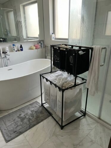 CasaLinge – Organiseur de Linge 4 Compartiments en Métal Inoxydable photo review