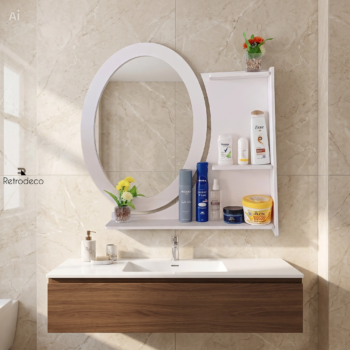 Miroir Oval avec étagères Ref 7676